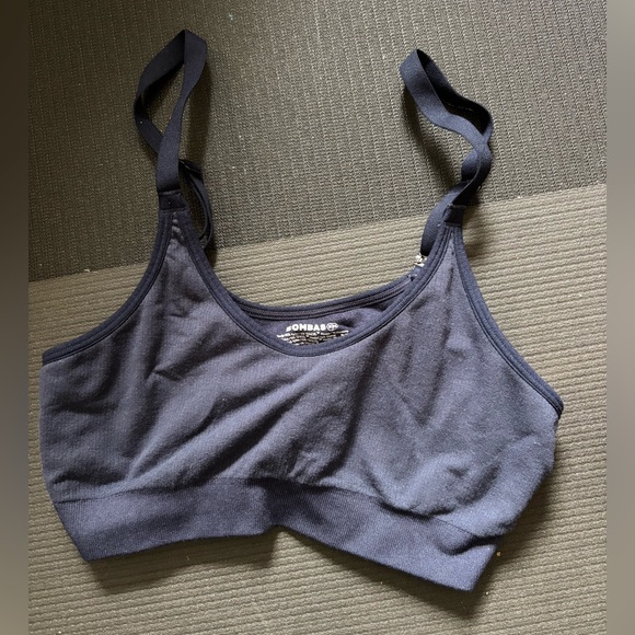 Bombas women’s ribbed seamless bralette S/M navy - Picture 1 of 3